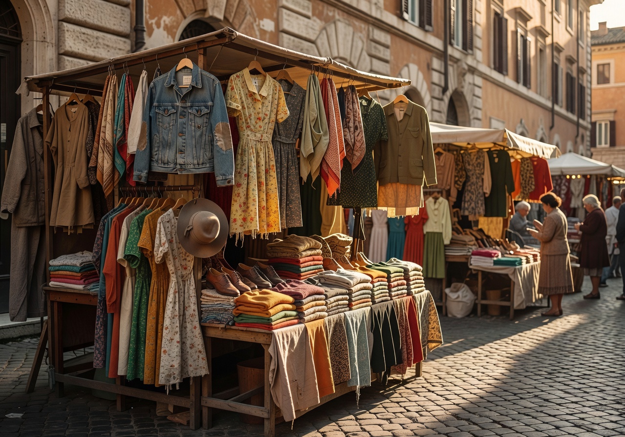 Abbigliamento vintage bancarella Roma